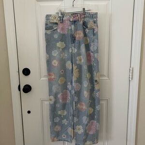Wild Fable Floral Straight Leg Jeans - Multicolor